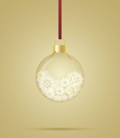 Vector Christmas balls on a brown backgroundのイラスト素材