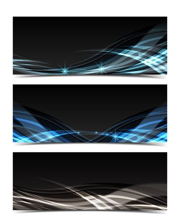 Vector illustration abstract web banner design template. Dark backgroundsのイラスト素材