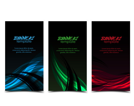 Vector illustration abstract web banner design template. Dark backgroundsのイラスト素材