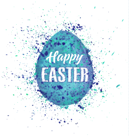 Watercolor set of hand drawn colored Easter egg isolated on white background. Happy Easterのイラスト素材