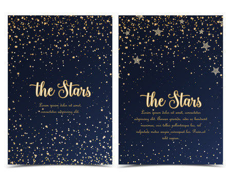 Vector illustration of stars on a dark background. Night sky. Cheerful party and celebrationのイラスト素材