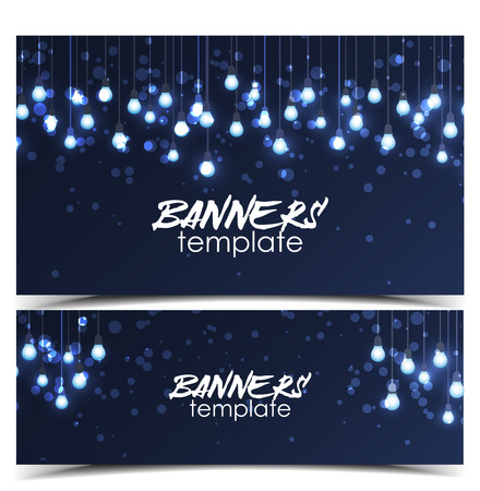 Vector illustration template banners for sale, posters, invitation. Abstract background. Night sceneのイラスト素材