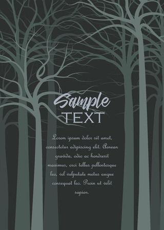 Trees vector illustration, landscape background with forest.のイラスト素材