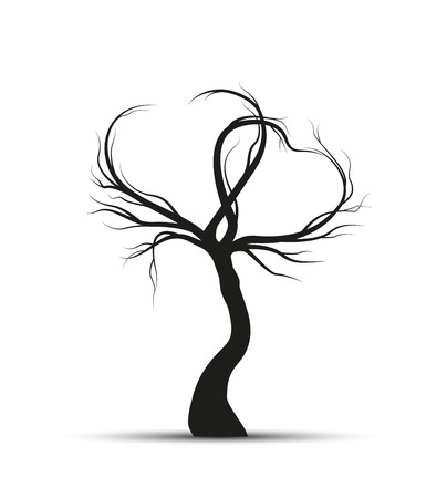 Vector illustration tree with branches in heart shape on white backgroundのイラスト素材
