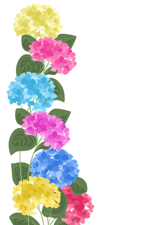 Vector illustration of hydrangea flower. Background with floral decorationsのイラスト素材