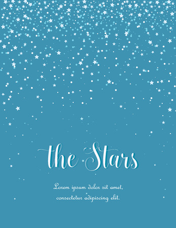 Vector illustration of stars on a blue background. Night sky. Cheerful party and celebrationのイラスト素材