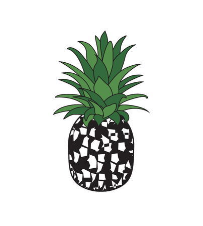 Vector illustration of tropical fruit pineapple. Fruit symbolのイラスト素材