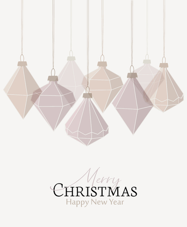 Illustration of Christmas balls on a brightのイラスト素材