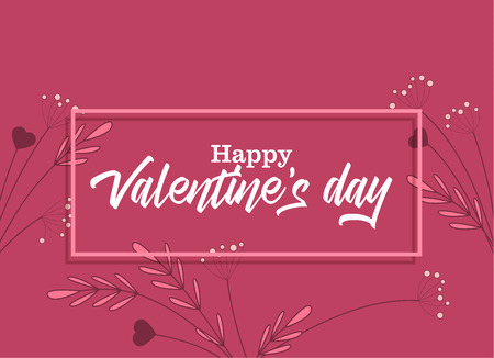 Vector illustration of flowers on a colorful background. Happy Valentine s Dayのイラスト素材