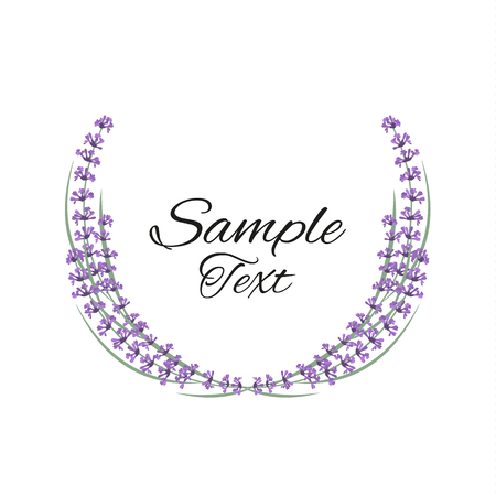 Vector illustration natural frame with purple lavenderのイラスト素材