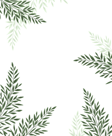 Vector illustration Natural background with green leaves. Fresh green leavesのイラスト素材