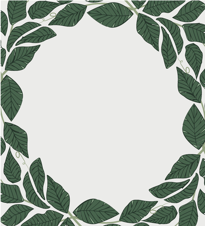 Vector illustration Natural background with green leaves. Fresh green leavesのイラスト素材