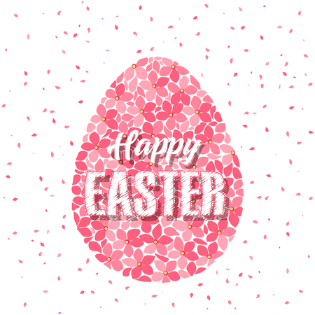 Vector illustration of Easter egg with flowers. Easter backgroundのイラスト素材