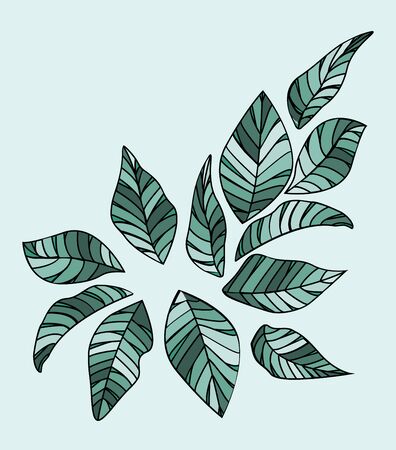 Vector illustration Natural background with colorful leaves. Decoration of leavesのイラスト素材