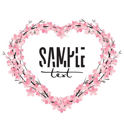 Vector illustration of a flower shaped heart. Flower decoration of sakuraのイラスト素材
