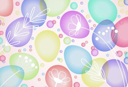 Colorful painted eggs vector illustration.のイラスト素材