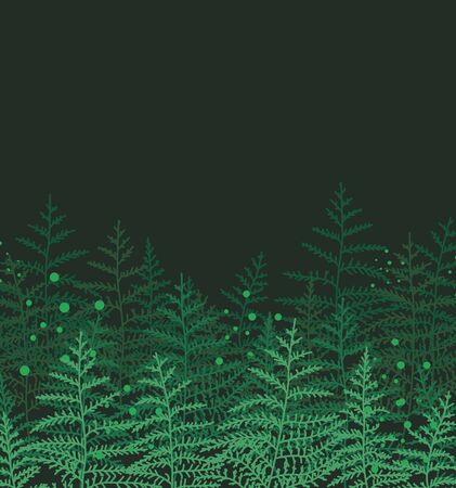 Vector illustration of bracken. Natural background, invitation card template with branches, leaf decoration.のイラスト素材