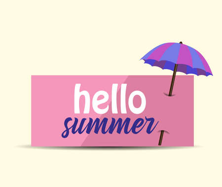 Vector illustration of advertising background with umbrella. Elements for headers. Colorful banners.のイラスト素材