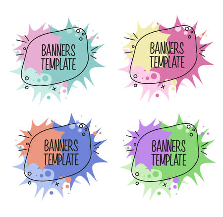 Vector illustration abstract elements for design, business cards, flyers and brochures. Elements for headers. Colorful banners.のイラスト素材