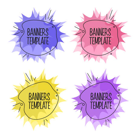 Vector illustration abstract elements for design, business cards, flyers and brochures. Elements for headers. Colorful banners.のイラスト素材