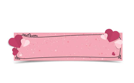 Vector illustration web banner with hearts. Invitation Template Background Design, Valentines Day or Mothers Dayのイラスト素材