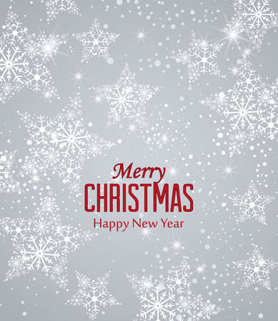 Vector Christmas background, Merry Christmas card with snow. Cheerful party and celebrationのイラスト素材