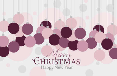 Vector illustration of decorative Christmas balls, ornaments. Christmas background. Merry Christmas cardのイラスト素材