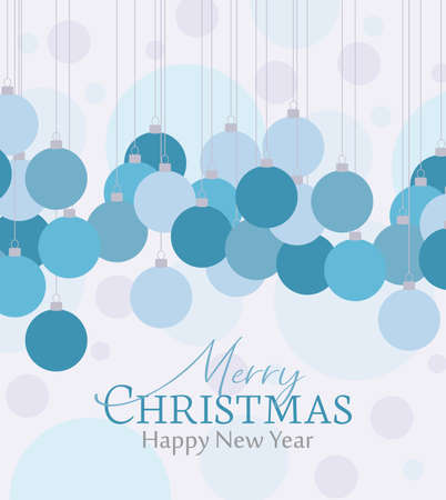 Vector illustration of decorative Christmas balls, ornaments. Christmas background. Merry Christmas cardのイラスト素材