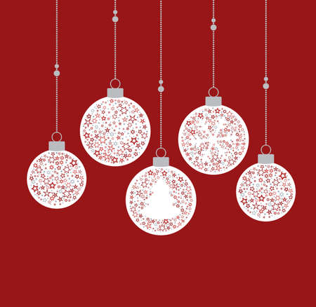 Vector illustration of a Christmas balls decoration made from stars. Happy Christmas greeting cardのイラスト素材