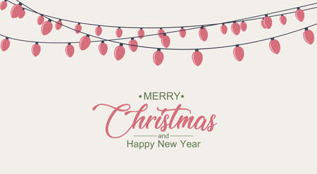 Vector illustration Christmas lights. Glowing lights for Christmas Xmas card design. Garlands, Christmas decorationsのイラスト素材