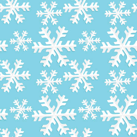 Vector illustration seamless pattern snowflake. Background Merry Christmasのイラスト素材