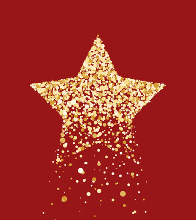 Vector illustration Christmas star with dots. Merry Christmas cardのイラスト素材