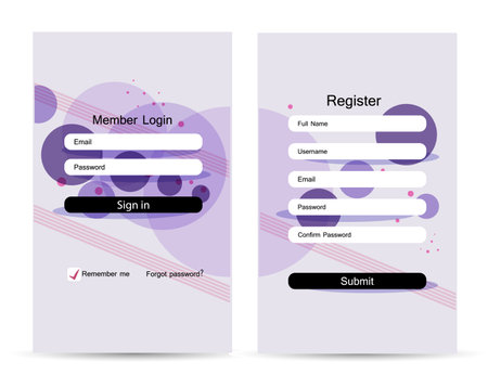 Vector illustration of login page. Sign up form. Login, Sign In. Website sign up, Create Account. Registration form. Register sign in for website, mobile apps.のイラスト素材
