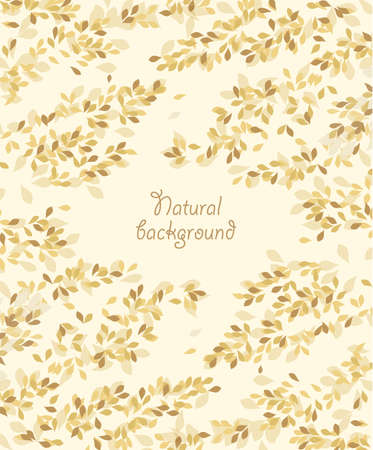 Vector illustration of floral decoration with leaves. Romantic backgroundのイラスト素材