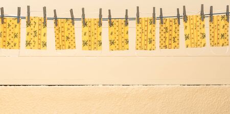 Protective masks for the face on a drying rack for drying after washing. Manufacture of washable...