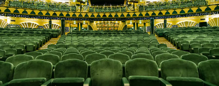 View of the theater inside the MSC Magnifica cruise ship at the port of Marseille, France on 11/01/2018.のeditorial素材