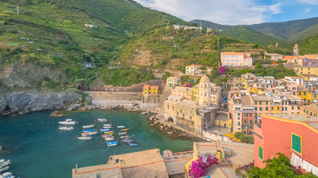 Panoramic view of Vernazza, Cinque Terre, Italy