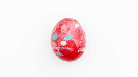 Easter egg on white background. Isolated with clipping path.の写真素材