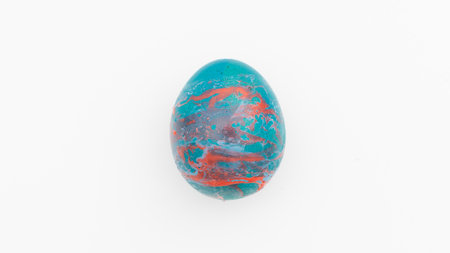 Easter egg isolated on white background. Top view. 3d illustrationの写真素材