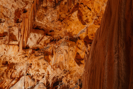 Stalactites and stalagmites in the cave.の写真素材