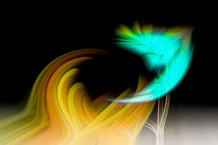 abstract color background with smooth lines and bokeh effects.の写真素材