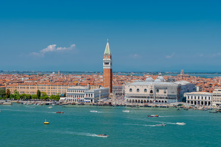 Panoramic view of Venice from Piazza San Marco, Italyの写真素材