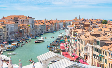 Grand Canal in Venice, Italy in a beautiful summer dayの写真素材
