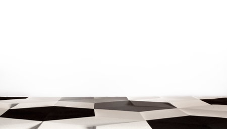 abstract black and white tile wall and floor for background and textureの写真素材