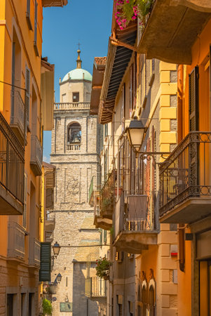 Lake Como. View of the historic center of Bellagio on Italy. Lake Como is the largest lake in Italy.の写真素材
