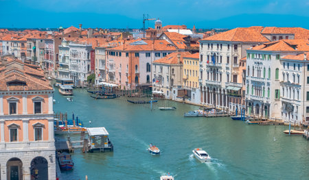 View of the Grand Canal in Venice, Italyの写真素材