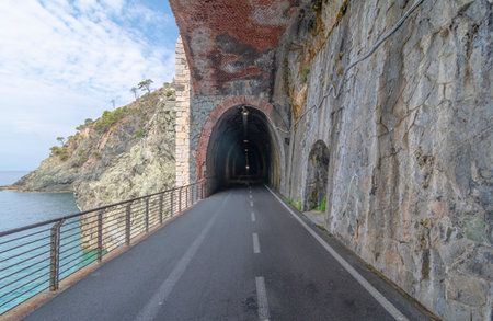 Tunnel on the coast.の写真素材
