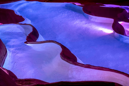Abstract image of blue and purple ice crystals in the Danxia landformの写真素材