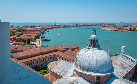 Panoramic view of Venice. Grand Canal in Venice, Italyの写真素材