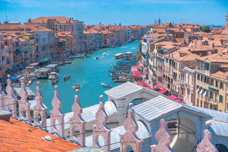The Grand Canal is one of the most popular tourist attractions in Venice, Italy.の写真素材